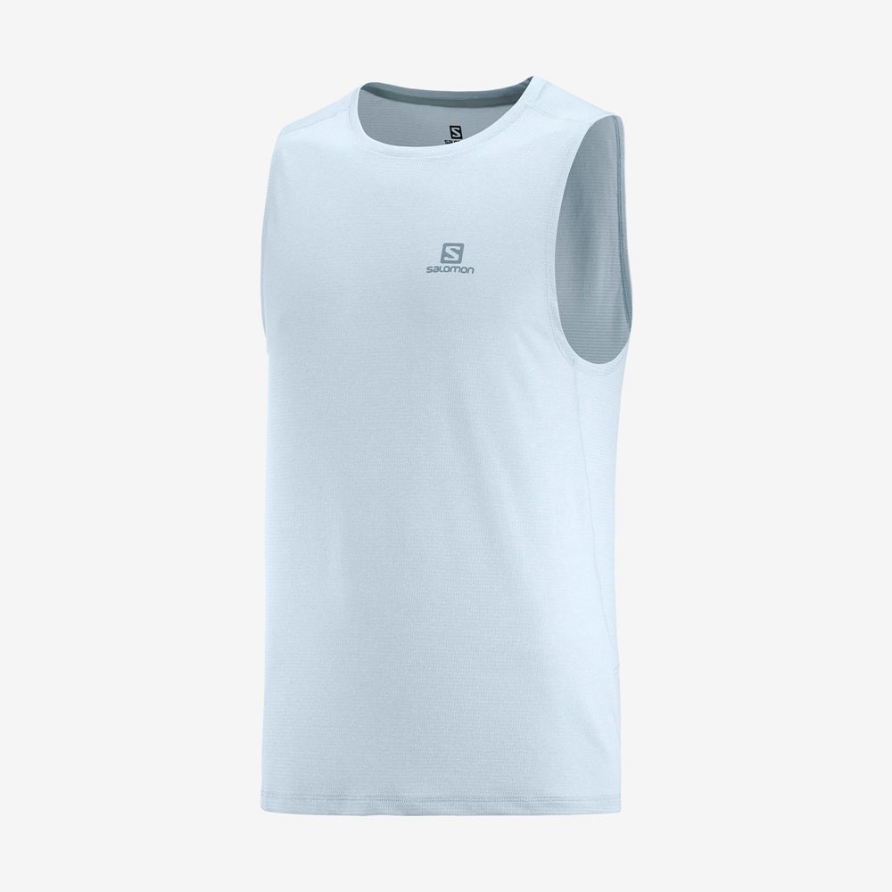 Ashley Blue Men's Salomon AGILE M Tank | 291-FPTIDV