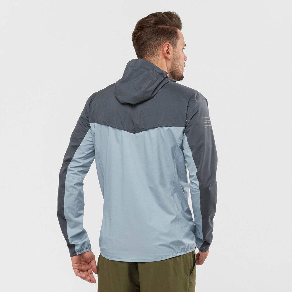 Ashley Blue Men's Salomon BONATTI 2.5L Waterproof Jackets | 728-SXCFPO