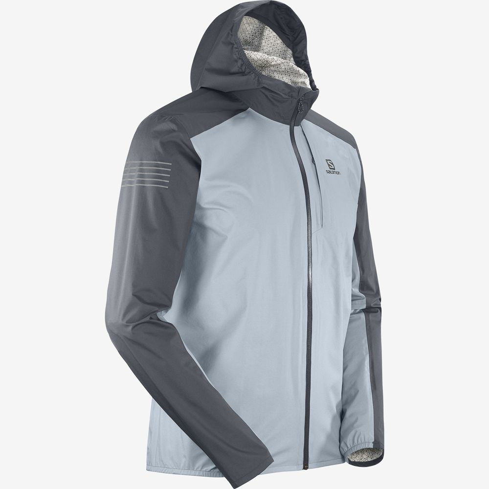 Ashley Blue Men's Salomon BONATTI 2.5L Waterproof Jackets | 728-SXCFPO