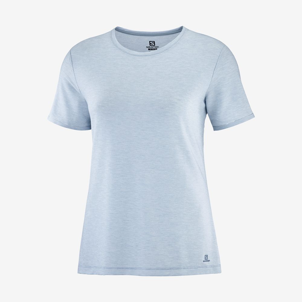 Ashley Blue Women's Salomon ESSENTIAL TENCEL T Shirts | 419-KVAFHR