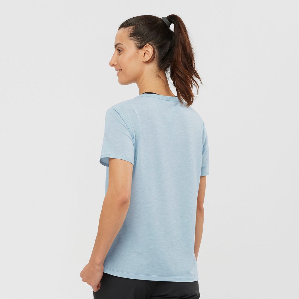 Ashley Blue Women's Salomon ESSENTIAL TENCEL T Shirts | 419-KVAFHR