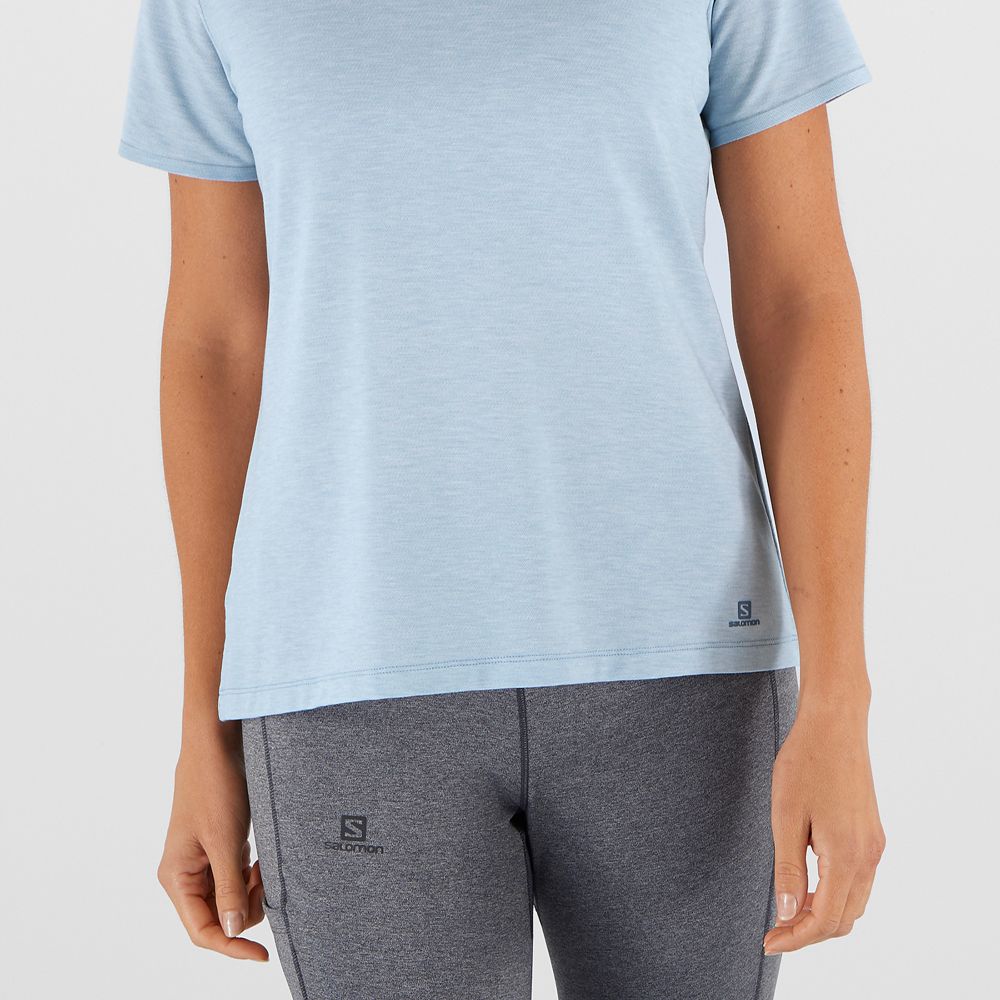 Ashley Blue Women's Salomon ESSENTIAL TENCEL T Shirts | 419-KVAFHR