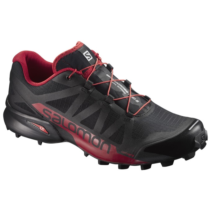 Black / Burgundy Men\'s Salomon SPEEDCROSS PRO 2 Trail Running Shoes | 984-GNBKIR