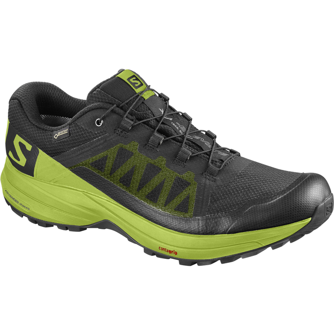 Black / Dark Green Men\'s Salomon XA ELEVATE GTX Trail Running Shoes | 714-IJPBCX