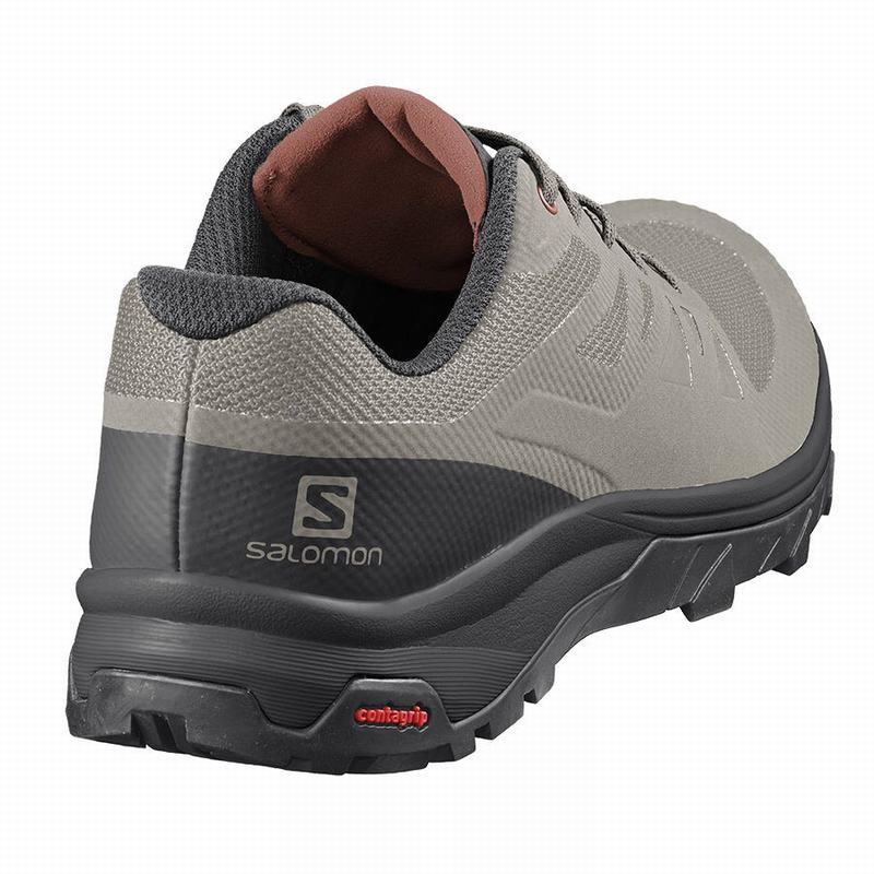 Black / Dark Red Men's Salomon OUTLINE Hiking Shoes | 045-XQGTNZ