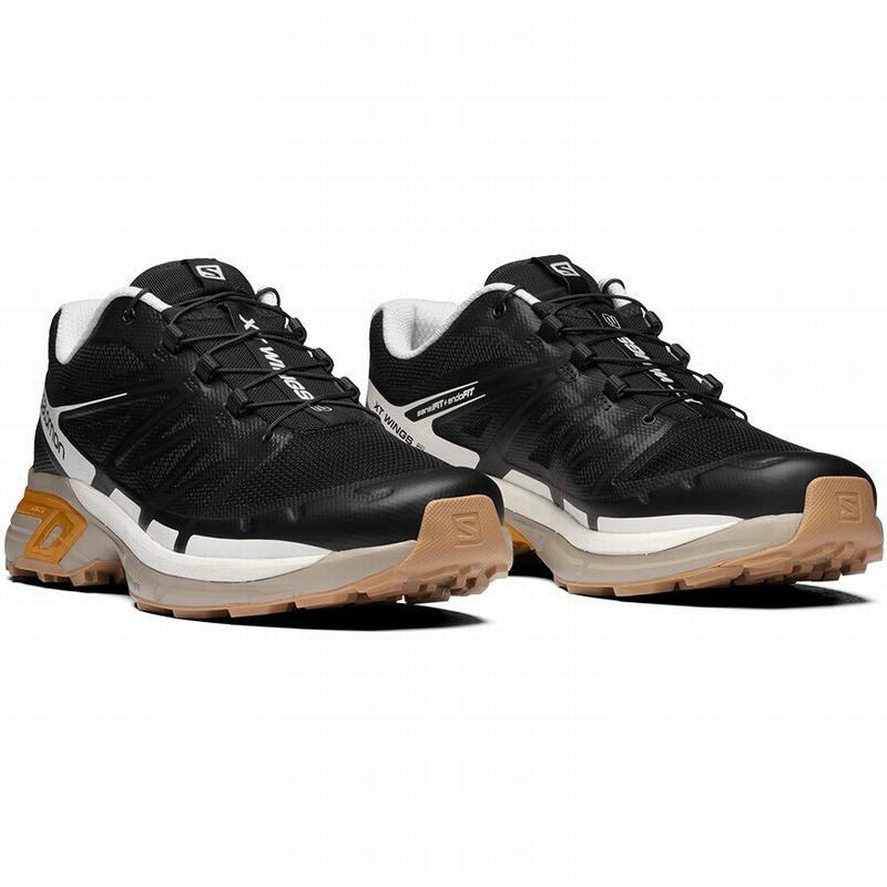 Black / Gold Men's Salomon XT-WINGS 2 Trail Running Shoes | 407-YUFKTV