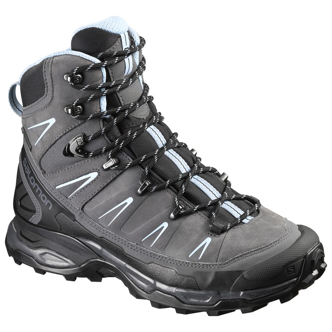 Black / Grey Women\'s Salomon X ULTRA TREK GTX W Hiking Shoes | 867-MOUGPS