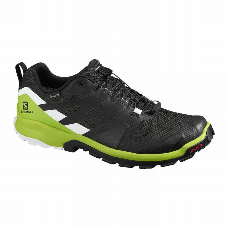 Black / Light Green Men\'s Salomon XA ROGG GTX Hiking Shoes | 879-GAYHDU