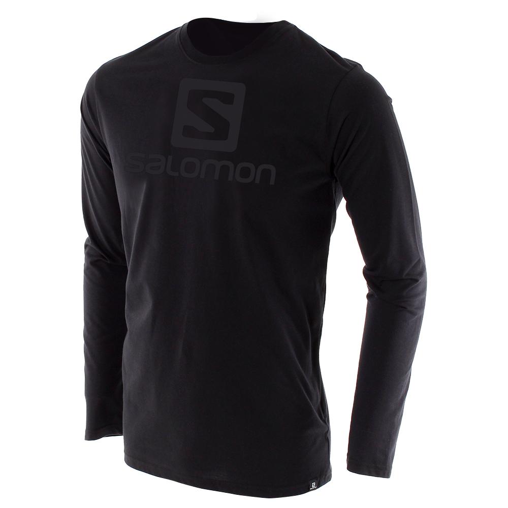 Black Men\'s Salomon ACHIEVE LS M T Shirts | 547-NDBAXT