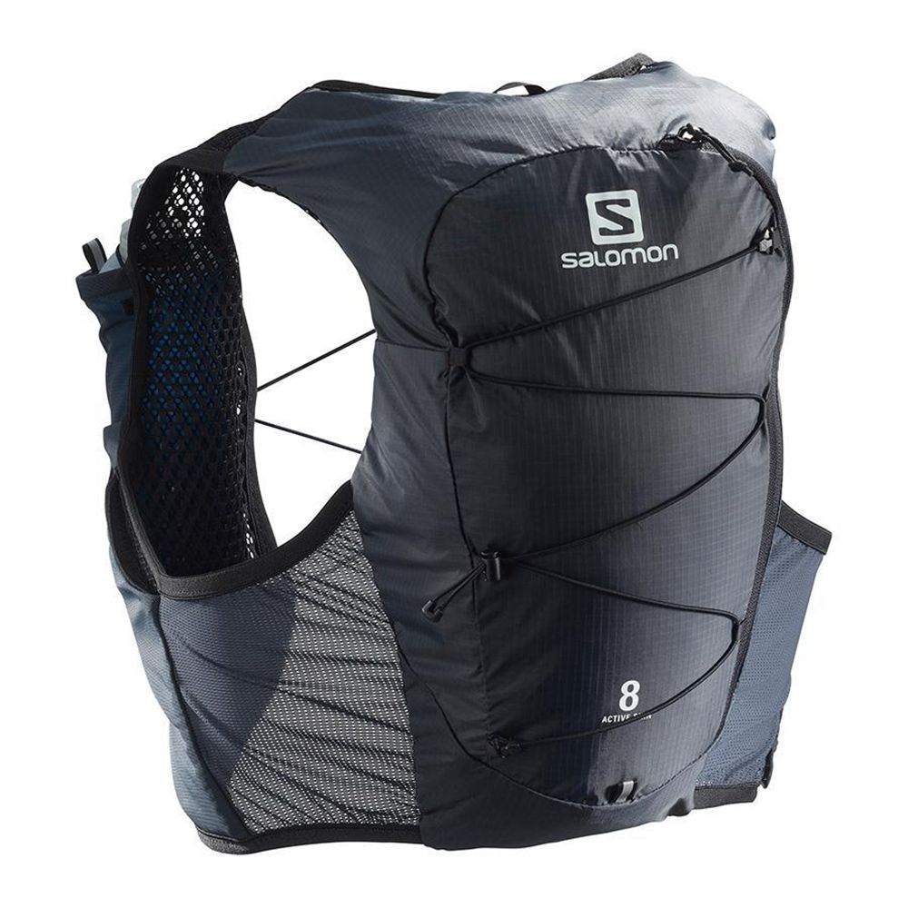 Black Men\'s Salomon ACTIVE SKIN 8 SET HYDRATION PACK Packs | 384-JWNZVO