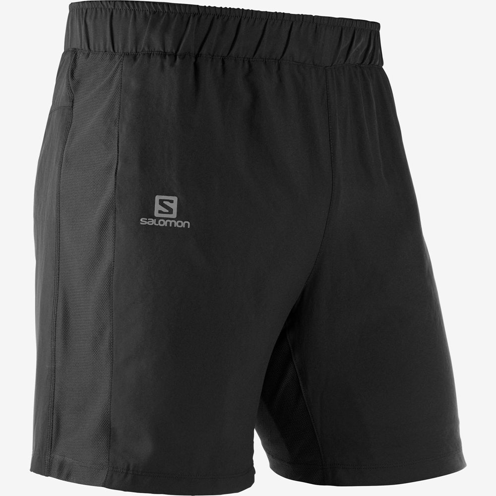 Black Men's Salomon AGILE 2IN1 Shorts | 968-SRMKPH