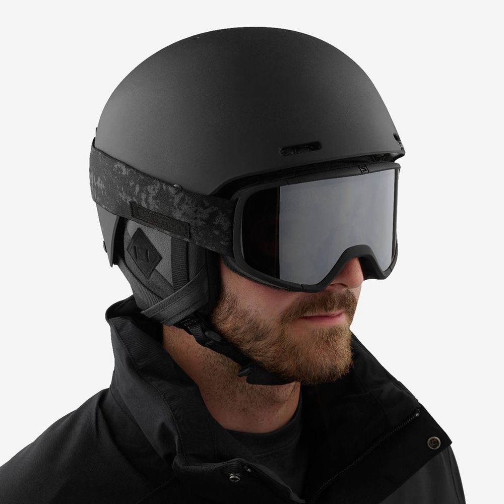 Black Men's Salomon BRIGADE+ AUDIO Helmets | 185-GWZXMY