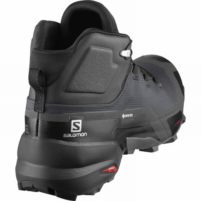 Black Men's Salomon CROSS HIKE MID GORE-TEX Hiking Boots | 129-QRBTNY