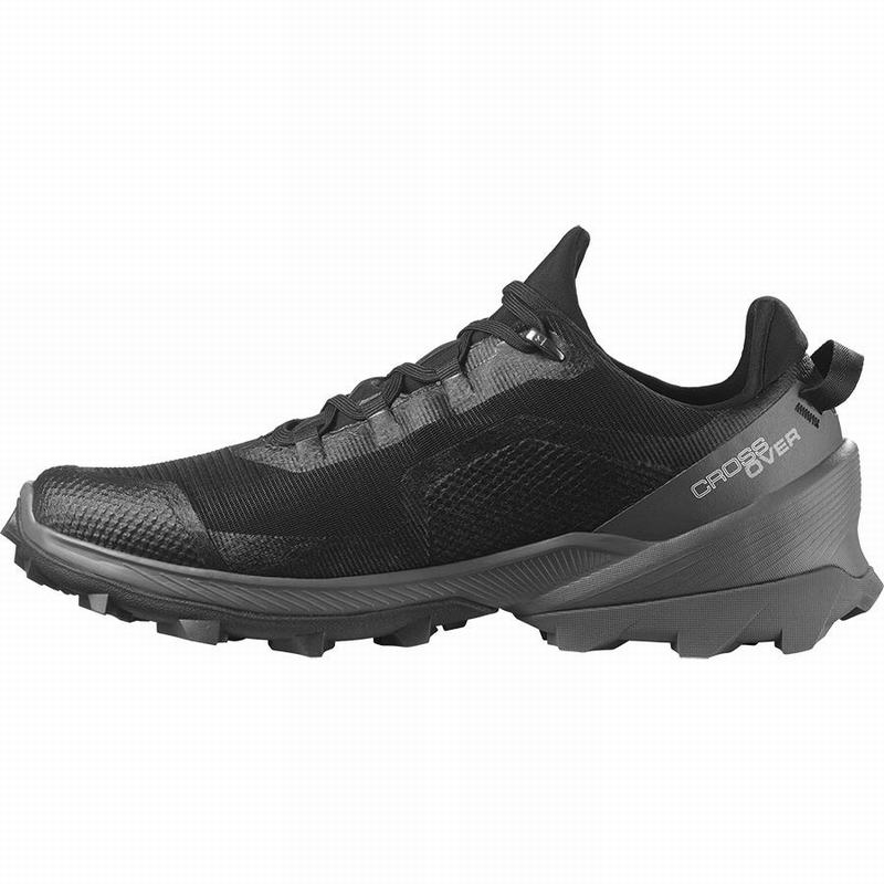 Black Men's Salomon CROSS OVER GORE-TEX Hiking Shoes | 432-QFGZOU