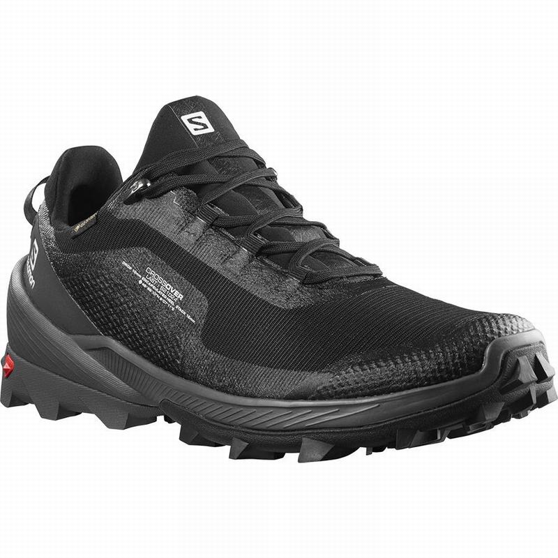 Black Men's Salomon CROSS OVER GORE-TEX Hiking Shoes | 432-QFGZOU