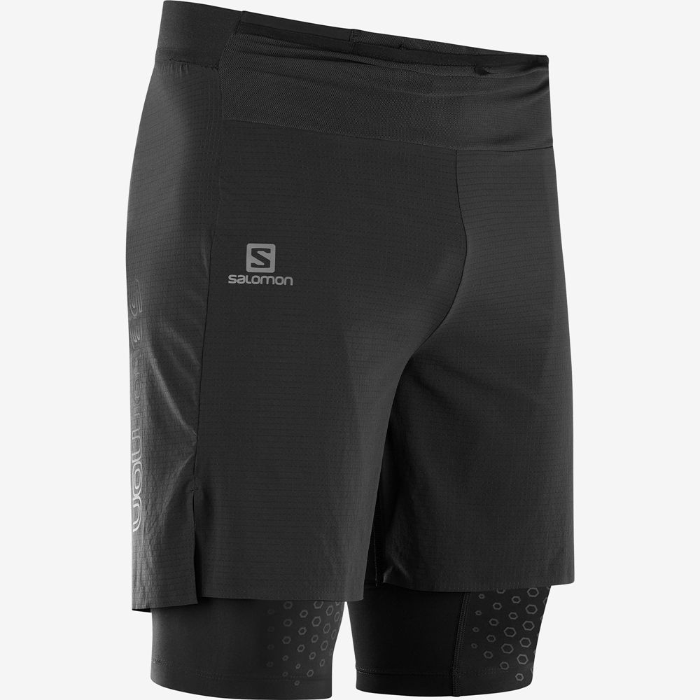 Black Men's Salomon EXO MOTION TW.SKIN SHRT M Shorts | 981-SBDUGV