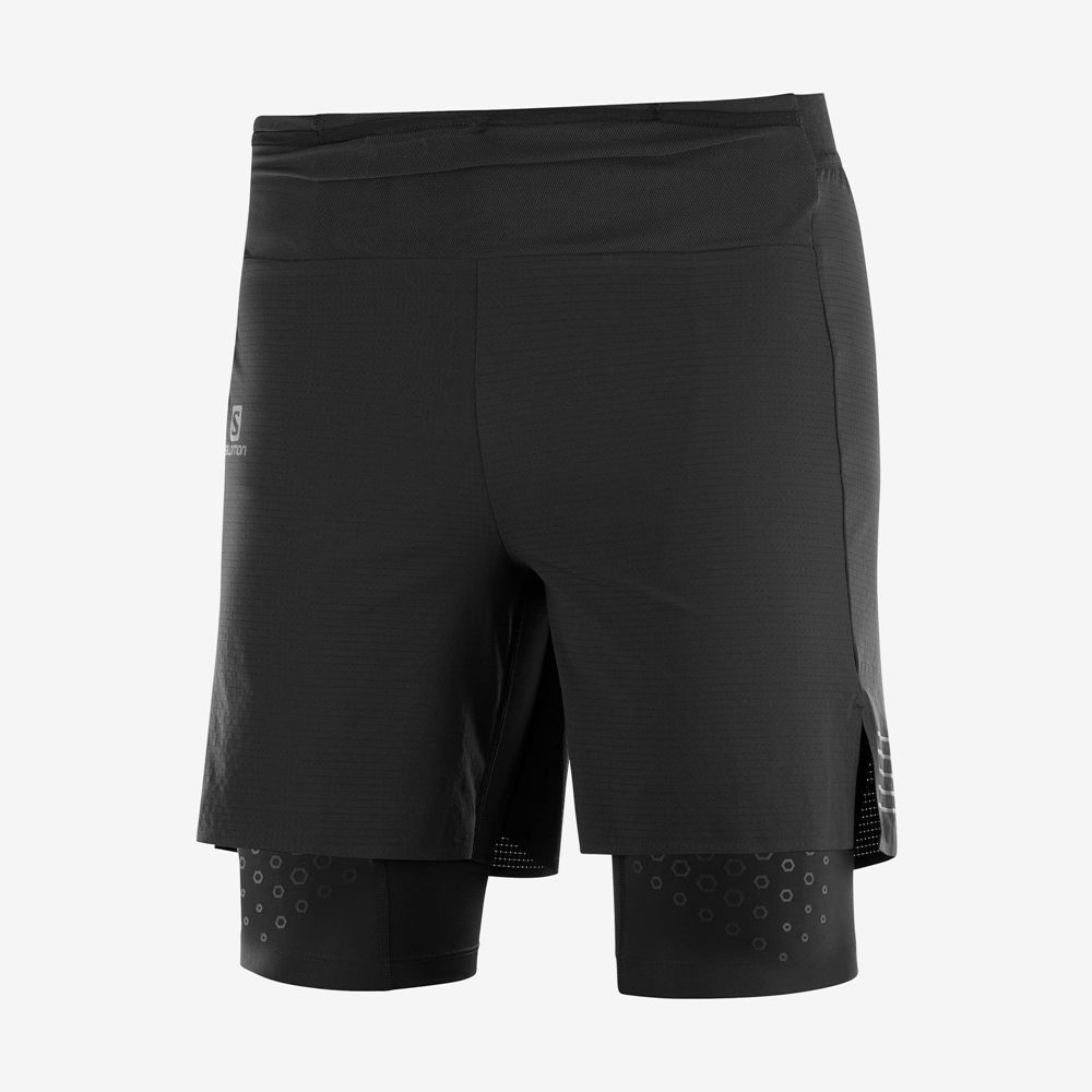 Black Men's Salomon EXO MOTION TW.SKIN SHRT M Shorts | 981-SBDUGV