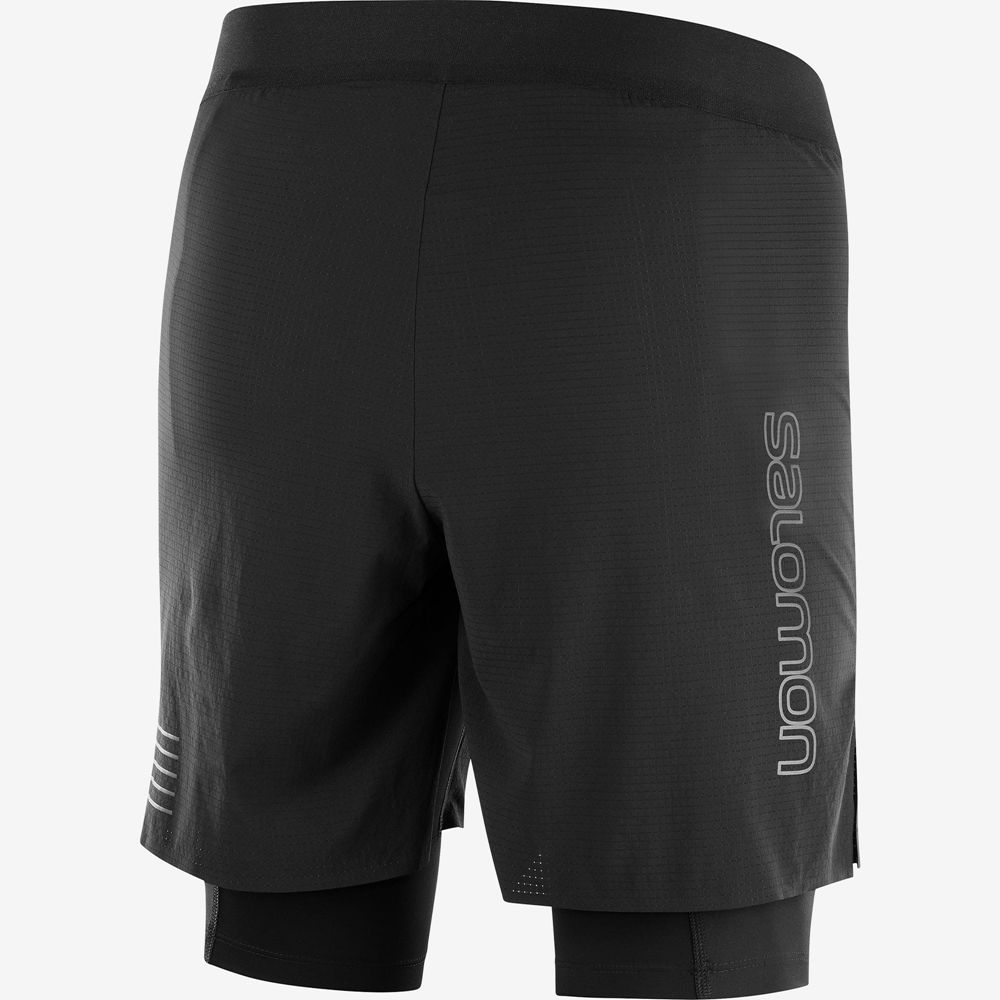 Black Men's Salomon EXO MOTION TW.SKIN SHRT M Shorts | 981-SBDUGV