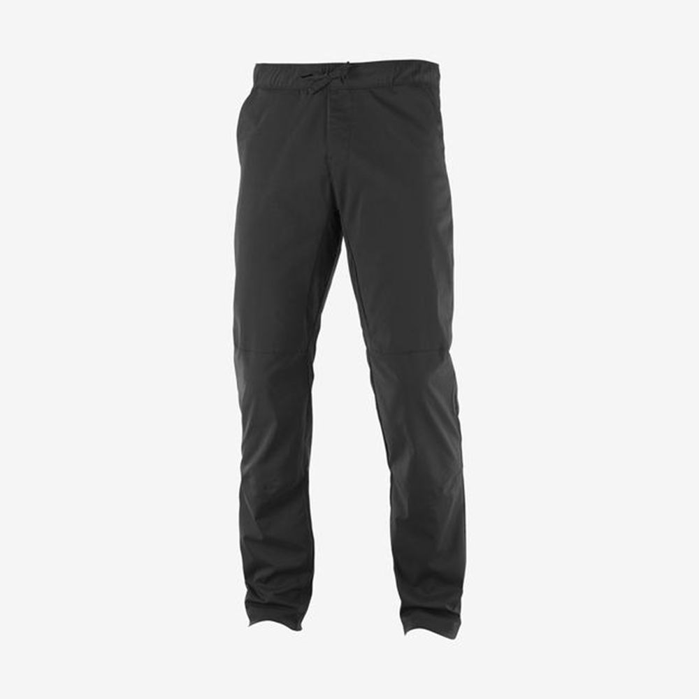 Black Men's Salomon EXPLORE TAPERED Pants | 326-AETWHG