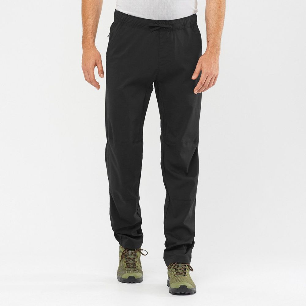 Black Men's Salomon EXPLORE TAPERED Pants | 326-AETWHG