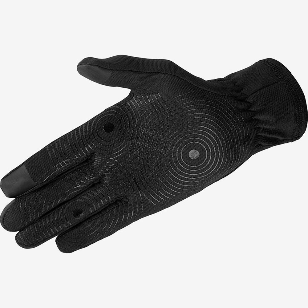 Black Men's Salomon NSO PRO GLOVE Gloves | 637-VWOJFU