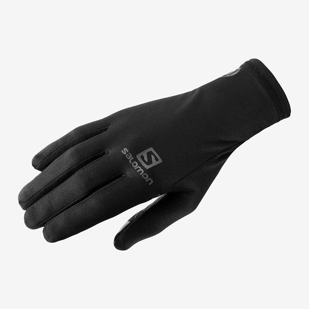 Black Men\'s Salomon NSO PRO GLOVE Gloves | 637-VWOJFU