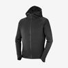 Black Men's Salomon OUTLIFE TECH LS FZ MID HOODIE M Midlayers | 548-CGMDAH