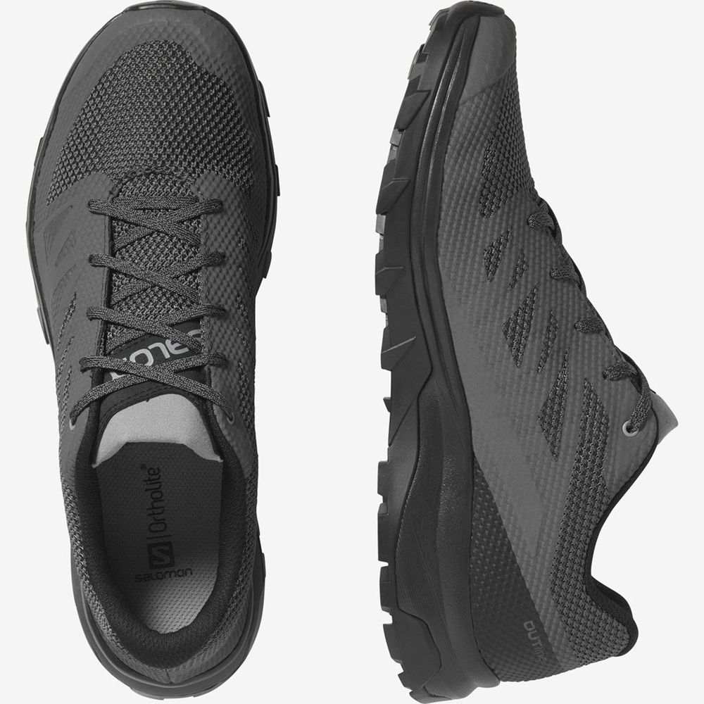 Black Men's Salomon OUTLINE Hiking Shoes | 596-MPNWCL