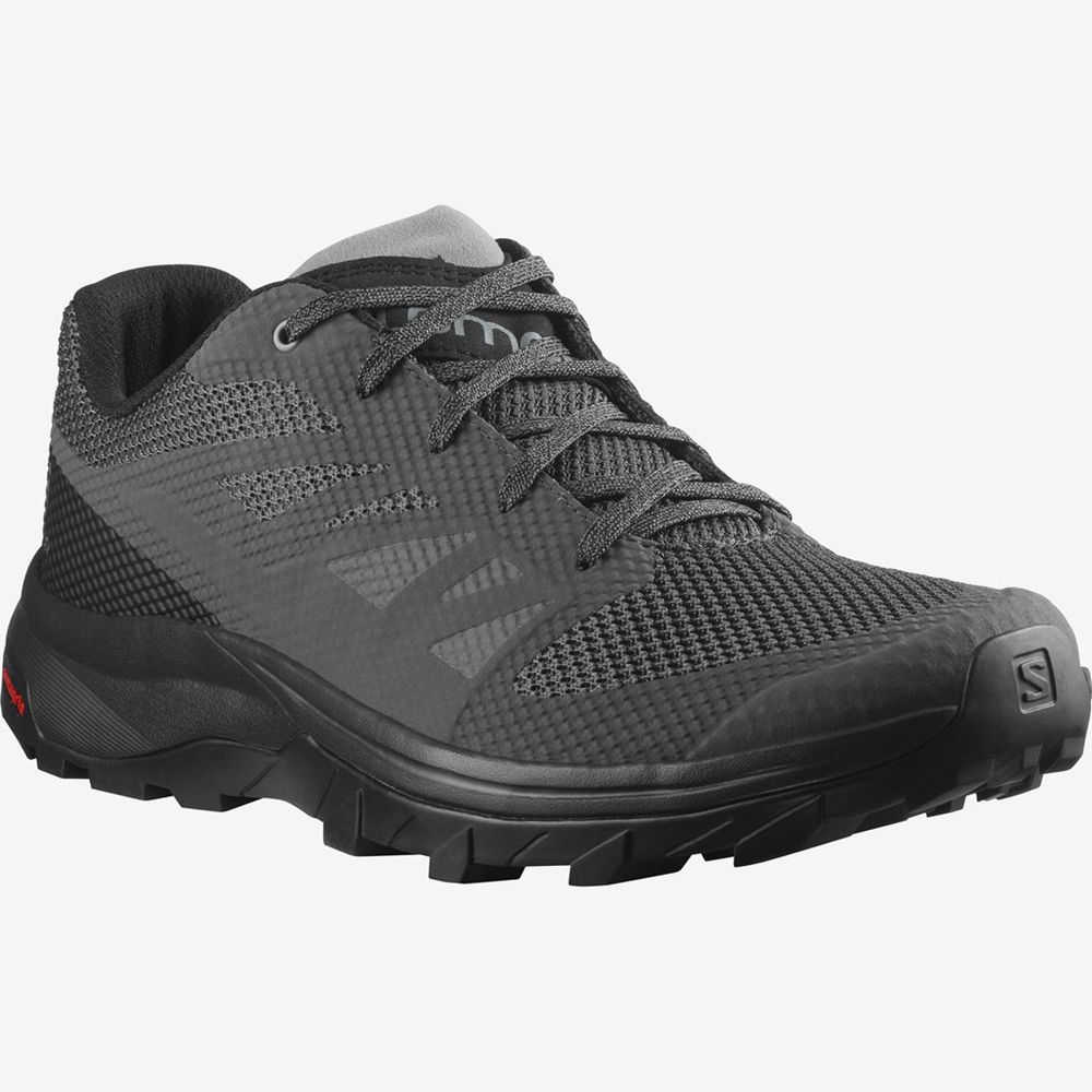 Black Men's Salomon OUTLINE Hiking Shoes | 596-MPNWCL