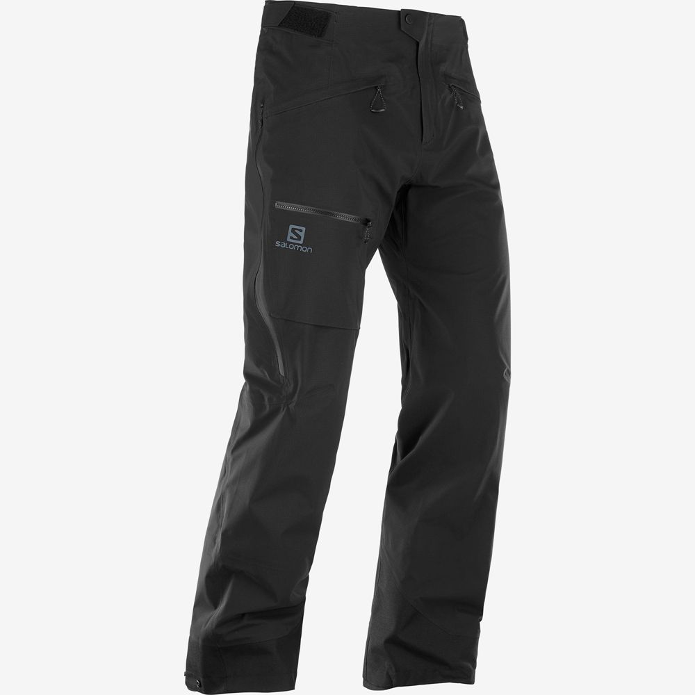 Black Men's Salomon OUTPEAK 3L LIGHT SHELL M Ski Pants | 371-GOHUYE