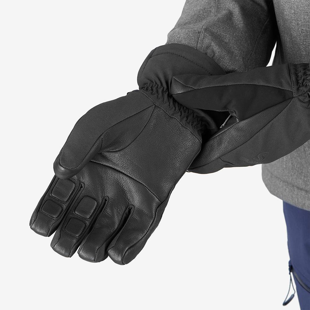 Black Men's Salomon PROPELLER DRY M Gloves | 069-EYBJQZ