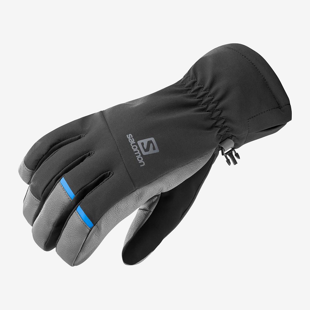 Black Men\'s Salomon PROPELLER DRY M Gloves | 472-GLHSQC