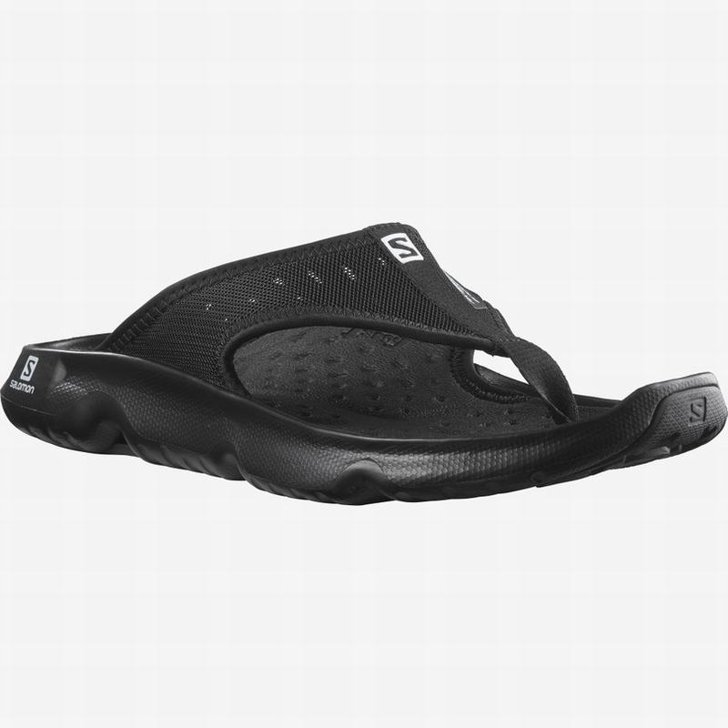 Black Men's Salomon REELAX BREAK 5.0 Flip Flops | 567-ISGVDK