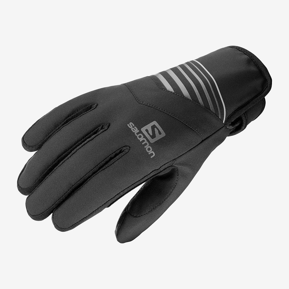 Black Men\'s Salomon RS WARM U Gloves | 518-SKTJXH