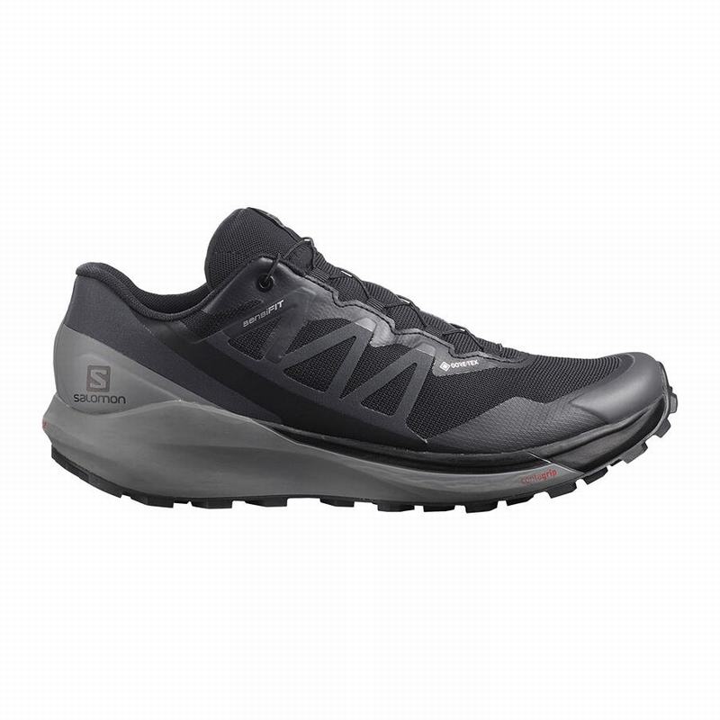 Black Men\'s Salomon SENSE RIDE 4 GORE-TEX INVISIBLE FIT Trail Running Shoes | 784-VTAKER