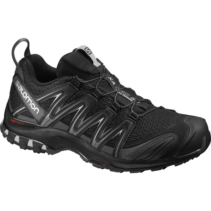 Black Men\'s Salomon XA PRO 3D WIDE Trail Running Shoes | 625-GIETJU