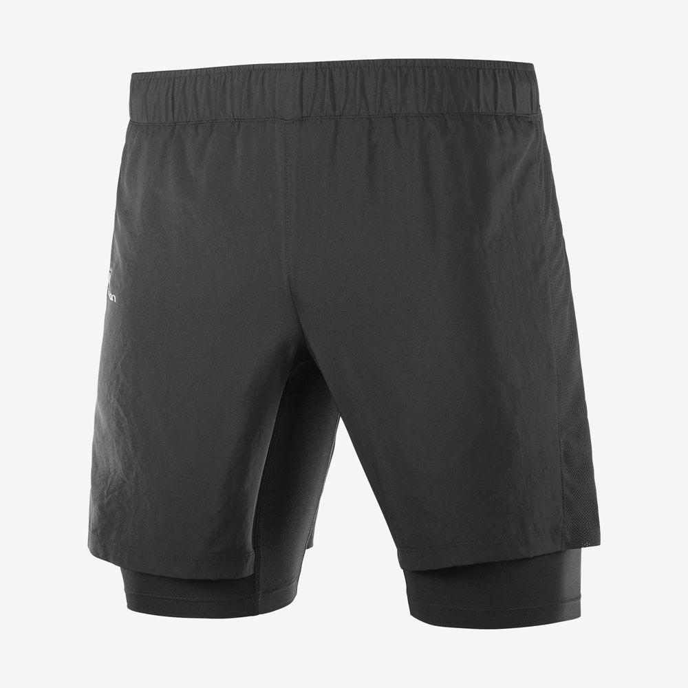 Black Men's Salomon XA TWINSKIN Shorts | 043-UMWYPS