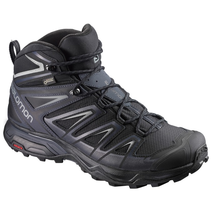 Black Men\'s Salomon X ULTRA 3 MID GTX Hiking Shoes | 615-WBGNTY