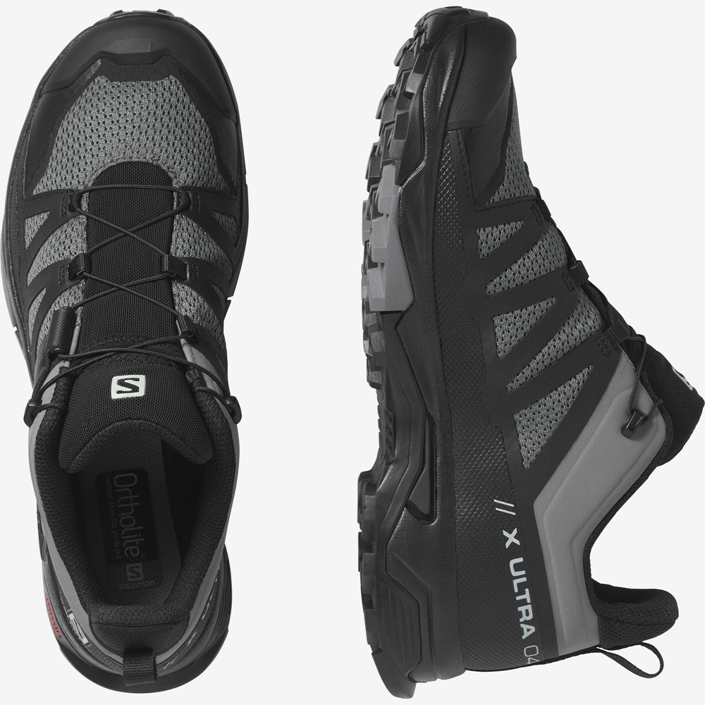 Black Men's Salomon X ULTRA 4 Hiking Shoes | 793-EDYMTQ