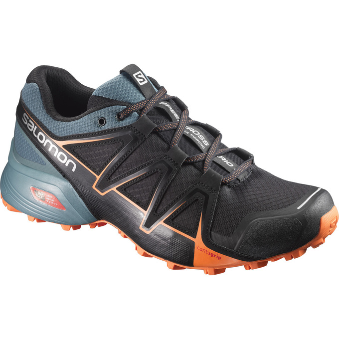 Black / Orange Men\'s Salomon SPEEDCROSS VARIO 2 Trail Running Shoes | 017-XNVSEC