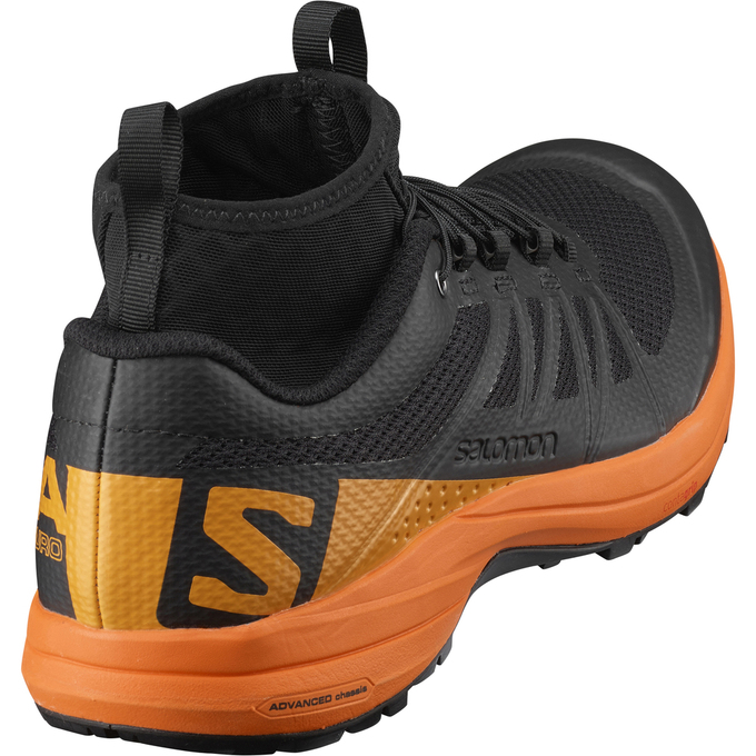 Black / Orange Men's Salomon XA ENDURO Trail Running Shoes | 328-CZFNKH