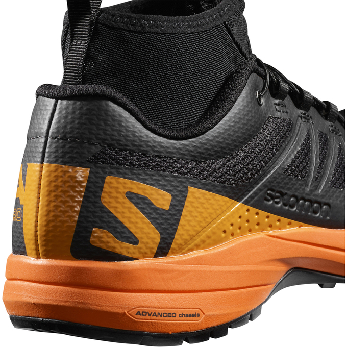 Black / Orange Men's Salomon XA ENDURO Trail Running Shoes | 328-CZFNKH