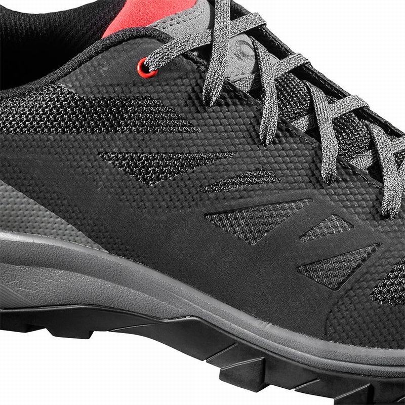 Black / Red Men's Salomon OUTLINE Hiking Shoes | 193-VMARCX