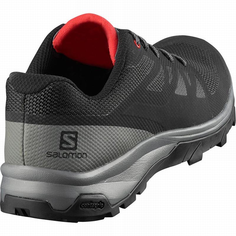 Black / Red Men's Salomon OUTLINE Hiking Shoes | 193-VMARCX