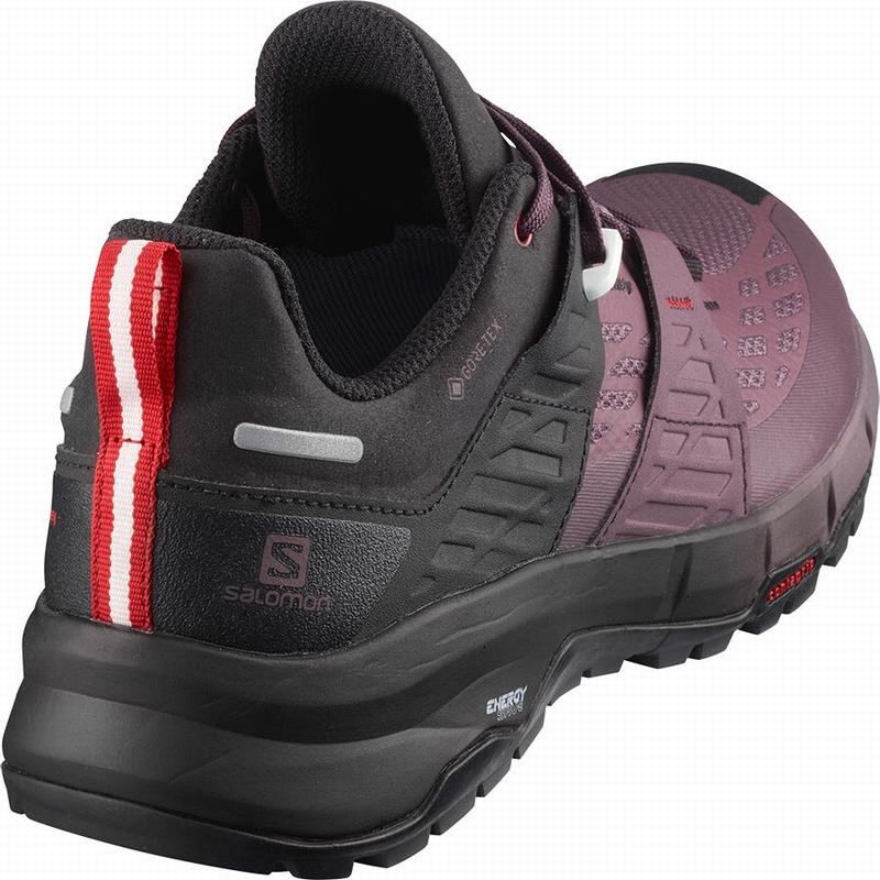 Black / Red Women's Salomon ODYSSEY GTX W Hiking Shoes | 425-OTZXNW