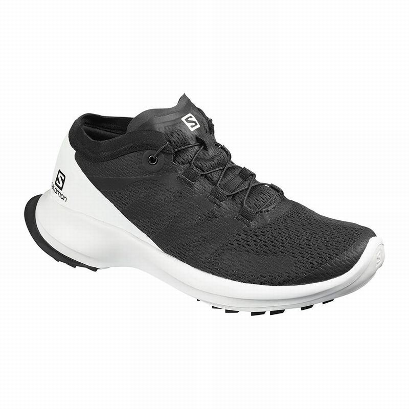 Black / White Women\'s Salomon SENSE FLOW W Trail Running Shoes | 614-HQXNRK