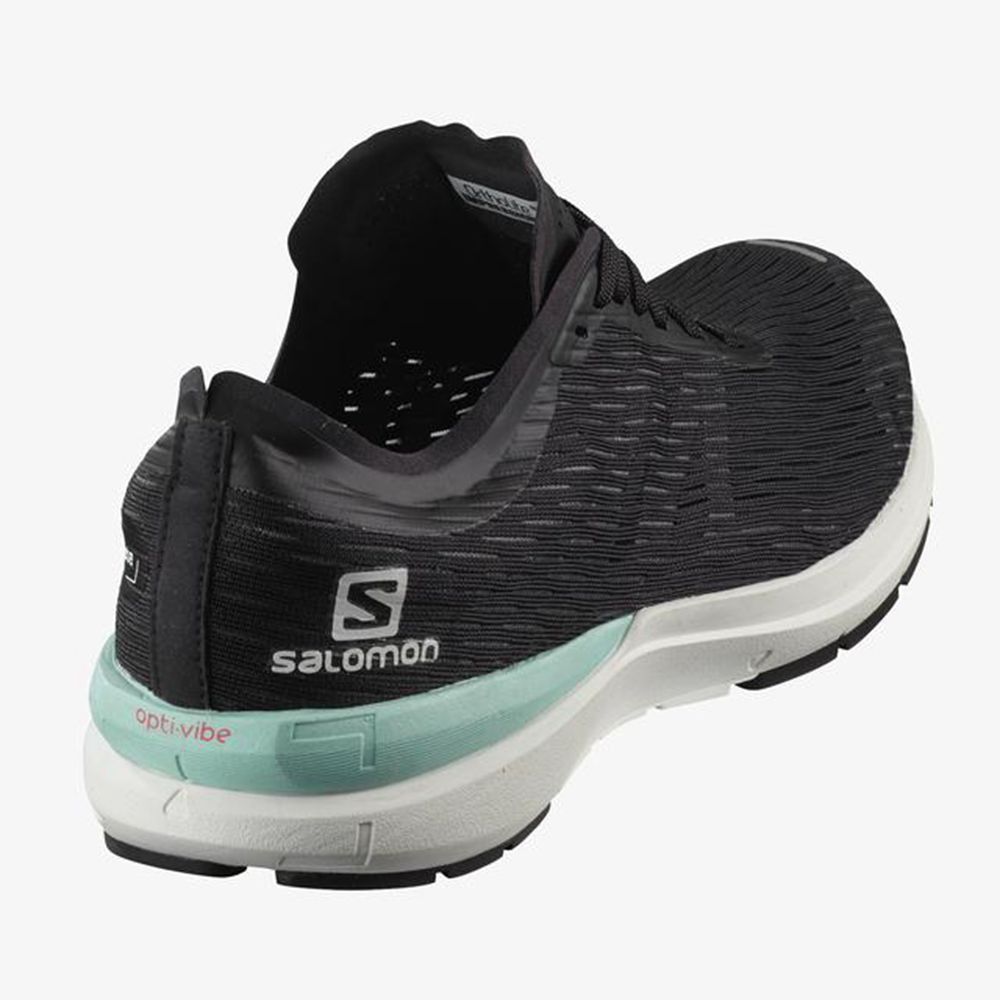 Black / White Women's Salomon SONIC 3 ACCELERATE Trail Running Shoes | 730-UVYBHT