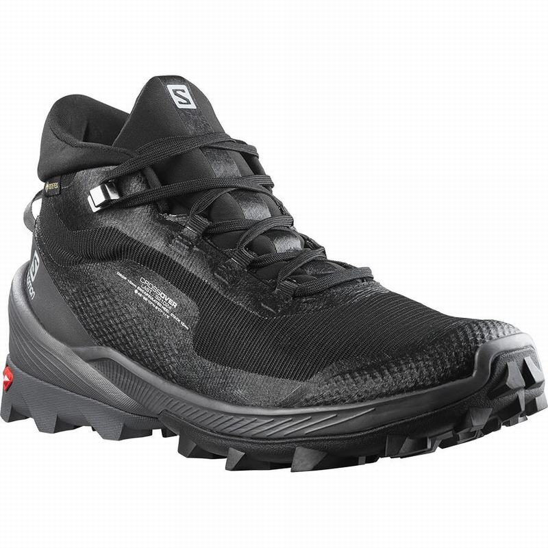 Black Women's Salomon CROSS OVER CHUKKA GORE-TEX Hiking Shoes | 263-GEHXNR