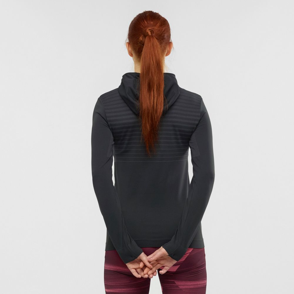 Black Women's Salomon ESSENTIAL SEAMLESS Midlayers | 869-KNYFCE