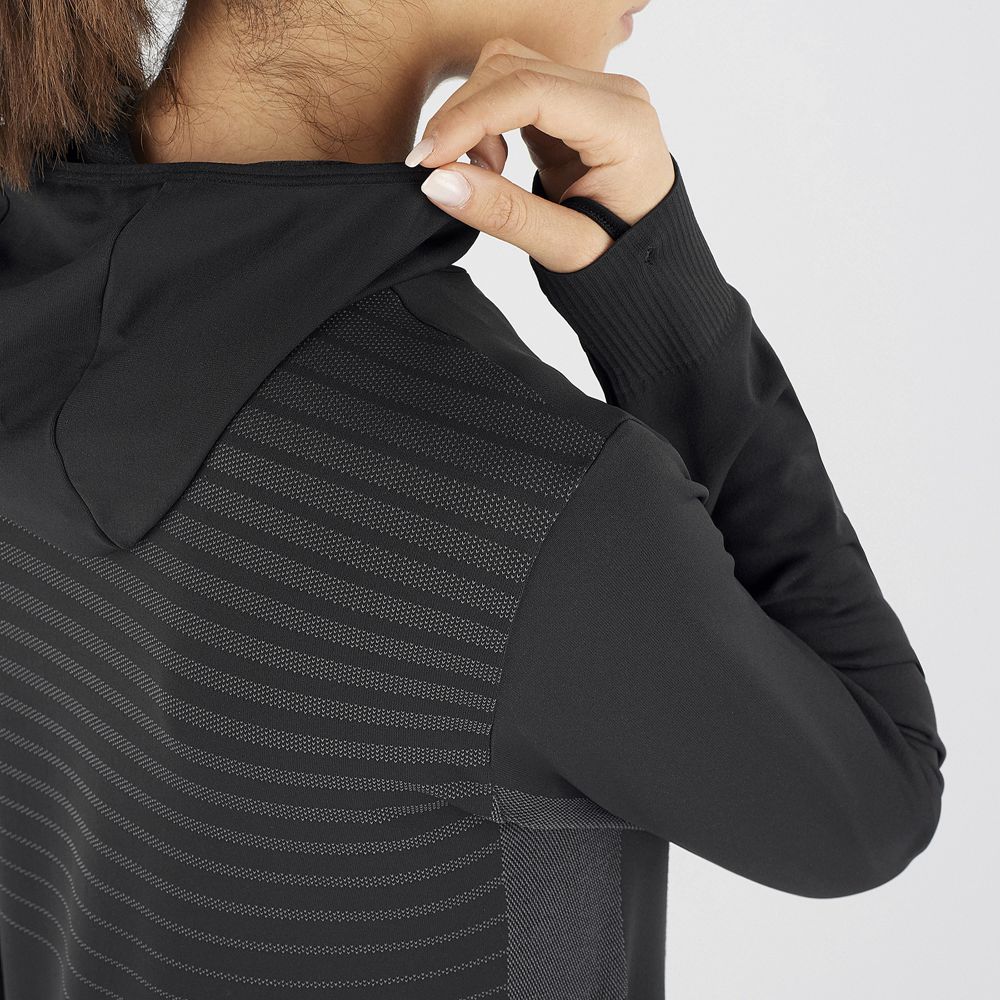 Black Women's Salomon ESSENTIAL SEAMLESS Midlayers | 869-KNYFCE